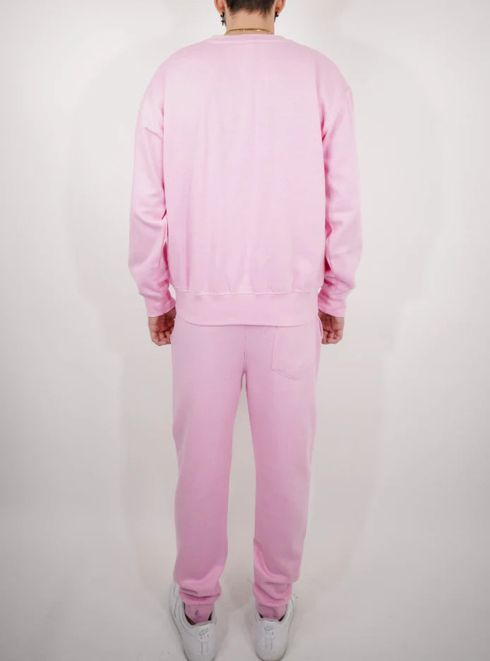 Light Pink Heavy Blend Fleece Crew Neck SweatSuit