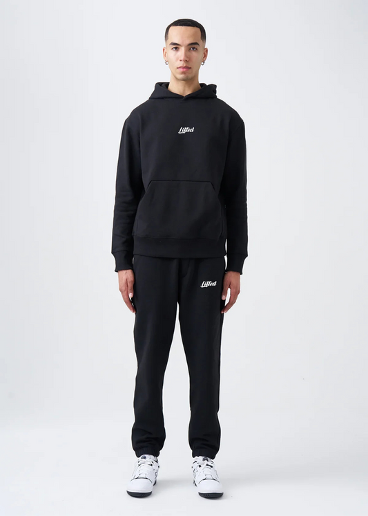 14 OZ Black Heavyweight Fleece Sweatsuit