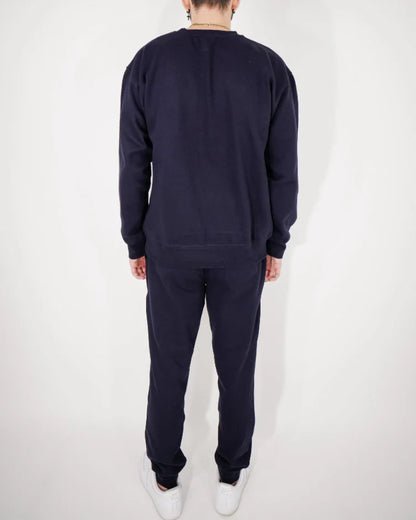 Navy Blue Heavy Blend Fleece Crew-Neck Sweatsuit