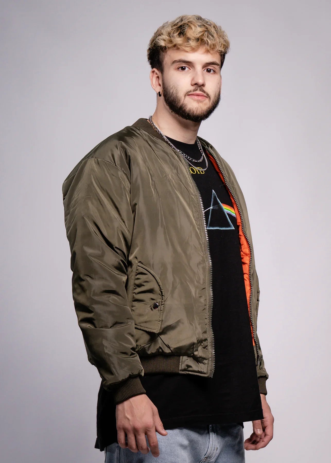 Olive Green bomber lifted jacket