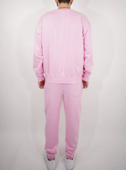 Light Pink Heavy Blend Fleece Crew Neck SweatSuit