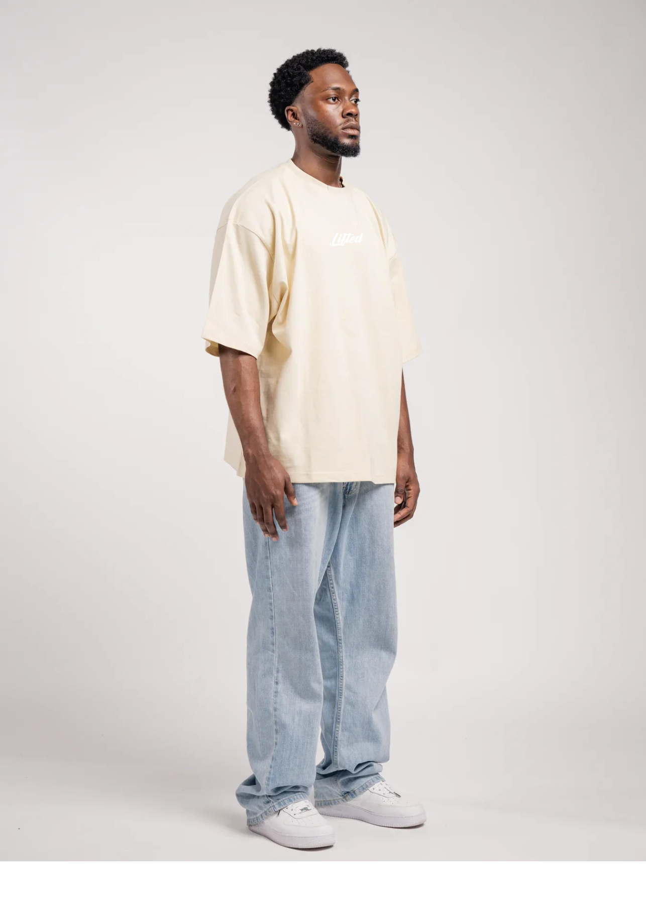 Ivory heavyweight Oversized Lifted Tshirt